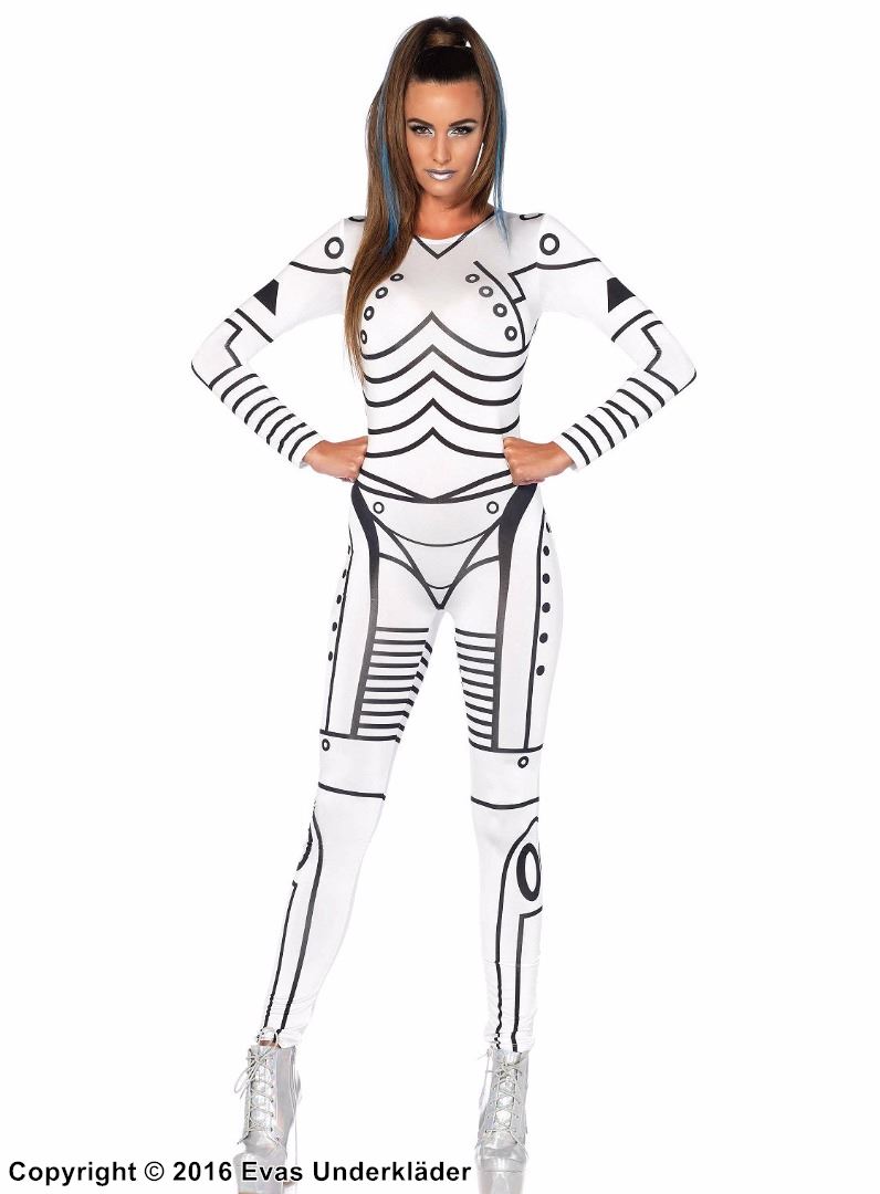 Kvinnelig robot, kostyme-catsuit